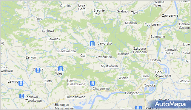 mapa Gwoździec gmina Zakliczyn, Gwoździec gmina Zakliczyn na mapie Targeo