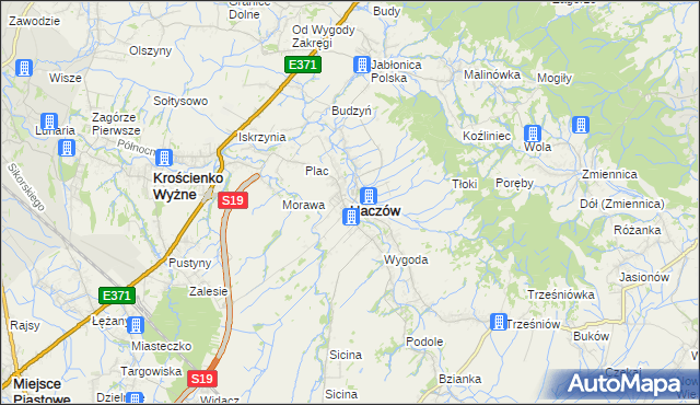 mapa Haczów, Haczów na mapie Targeo