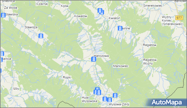 mapa Hańczowa, Hańczowa na mapie Targeo