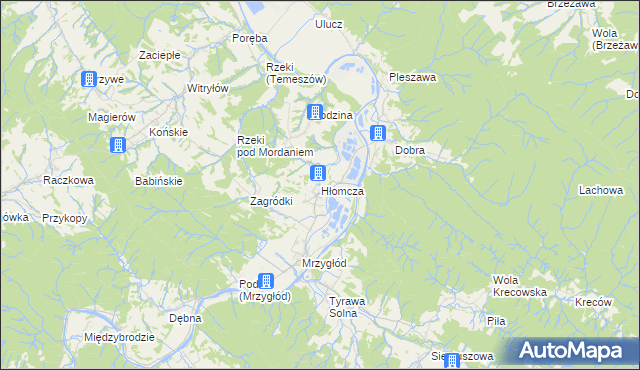 mapa Hłomcza, Hłomcza na mapie Targeo