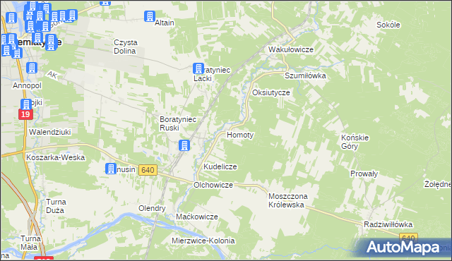 mapa Homoty, Homoty na mapie Targeo