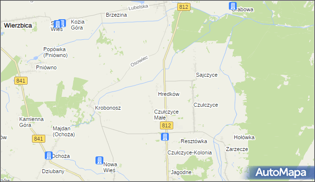 mapa Hredków, Hredków na mapie Targeo