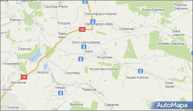 mapa Hruszniew, Hruszniew na mapie Targeo