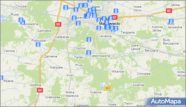 mapa Huta Mińska, Huta Mińska na mapie Targeo