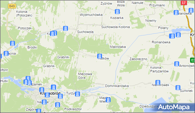 mapa Hutków, Hutków na mapie Targeo