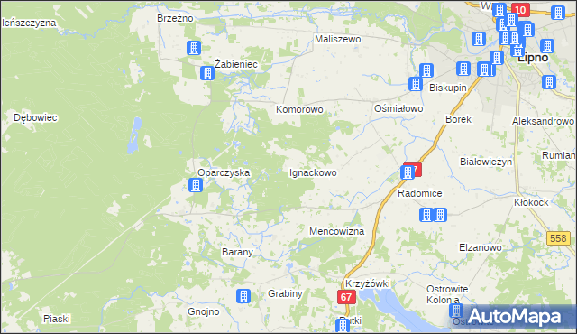 mapa Ignackowo, Ignackowo na mapie Targeo