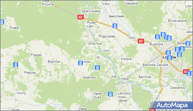 mapa Iły gmina Jadów, Iły gmina Jadów na mapie Targeo