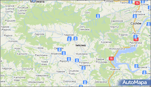 mapa Iwkowa, Iwkowa na mapie Targeo