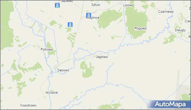 mapa Jagłowo, Jagłowo na mapie Targeo