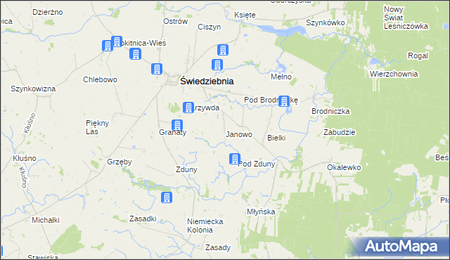 mapa Janowo gmina Świedziebnia, Janowo gmina Świedziebnia na mapie Targeo