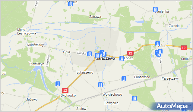 mapa Jaraczewo powiat jarociński, Jaraczewo powiat jarociński na mapie Targeo