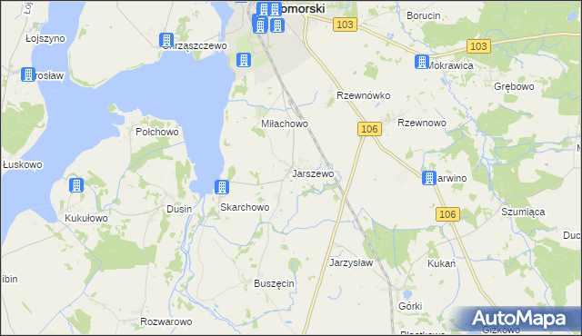mapa Jarszewo, Jarszewo na mapie Targeo