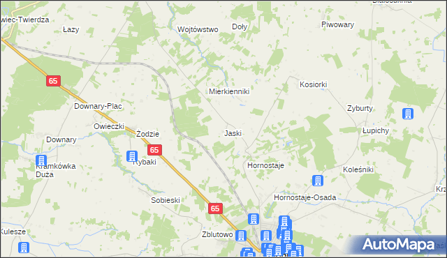 mapa Jaski gmina Mońki, Jaski gmina Mońki na mapie Targeo