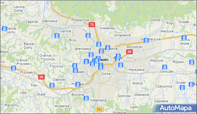 mapa Jasła, Jasło na mapie Targeo