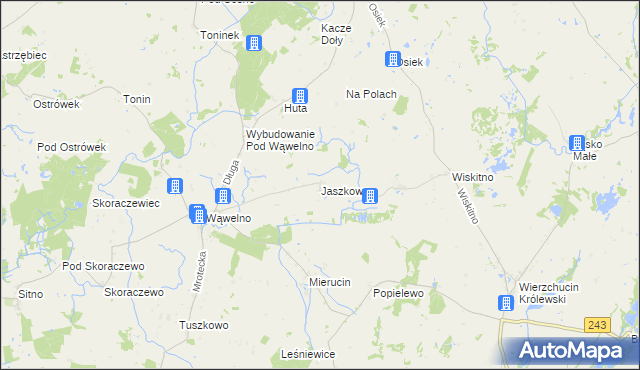 mapa Jaszkowo gmina Sośno, Jaszkowo gmina Sośno na mapie Targeo