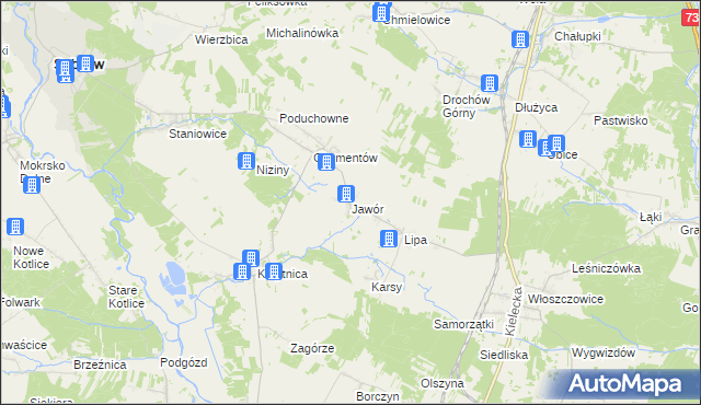 mapa Jawór, Jawór na mapie Targeo
