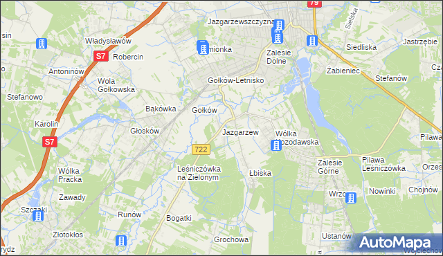 mapa Jazgarzew, Jazgarzew na mapie Targeo