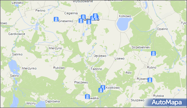 mapa Jęczewo, Jęczewo na mapie Targeo