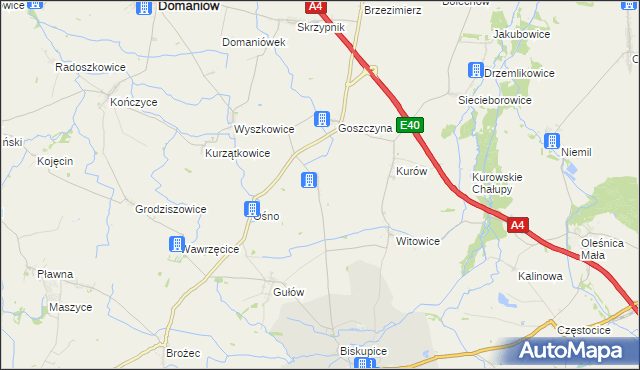 mapa Jędrzychowice gmina Wiązów, Jędrzychowice gmina Wiązów na mapie Targeo