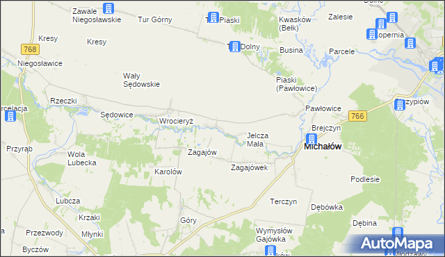 mapa Jelcza Wielka, Jelcza Wielka na mapie Targeo