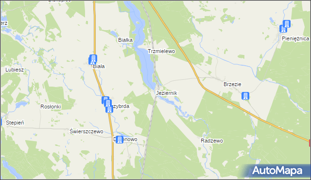 mapa Jeziernik gmina Rzeczenica, Jeziernik gmina Rzeczenica na mapie Targeo