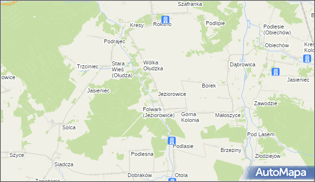 mapa Jeziorowice, Jeziorowice na mapie Targeo