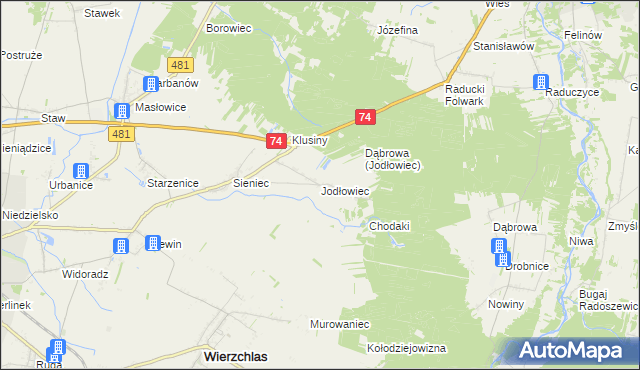 mapa Jodłowiec, Jodłowiec na mapie Targeo