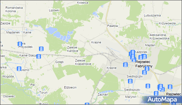 mapa Józefin gmina Rejowiec Fabryczny, Józefin gmina Rejowiec Fabryczny na mapie Targeo