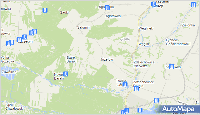 mapa Józefów gmina Zaklików, Józefów gmina Zaklików na mapie Targeo