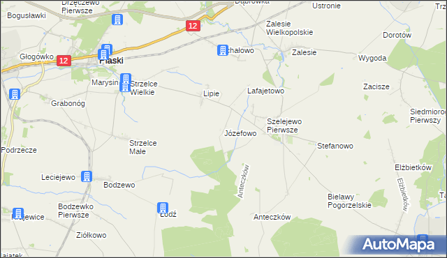 mapa Józefowo gmina Piaski, Józefowo gmina Piaski na mapie Targeo
