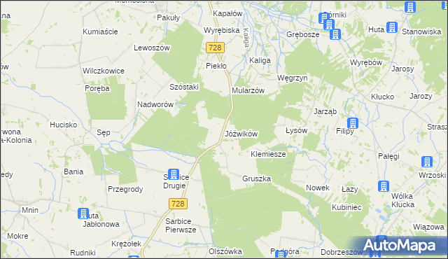 mapa Jóźwików, Jóźwików na mapie Targeo