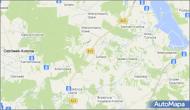 mapa Juliopol gmina Siemień, Juliopol gmina Siemień na mapie Targeo
