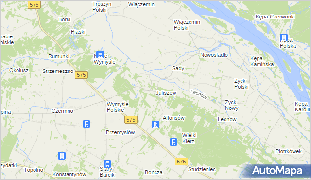 mapa Juliszew, Juliszew na mapie Targeo