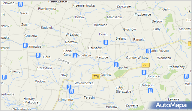 mapa Kadzice, Kadzice na mapie Targeo
