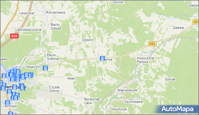 mapa Kajanka, Kajanka na mapie Targeo