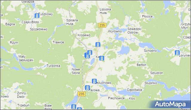 mapa Kalisz gmina Dziemiany, Kalisz gmina Dziemiany na mapie Targeo