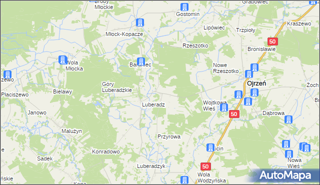 mapa Kałki gmina Ojrzeń, Kałki gmina Ojrzeń na mapie Targeo