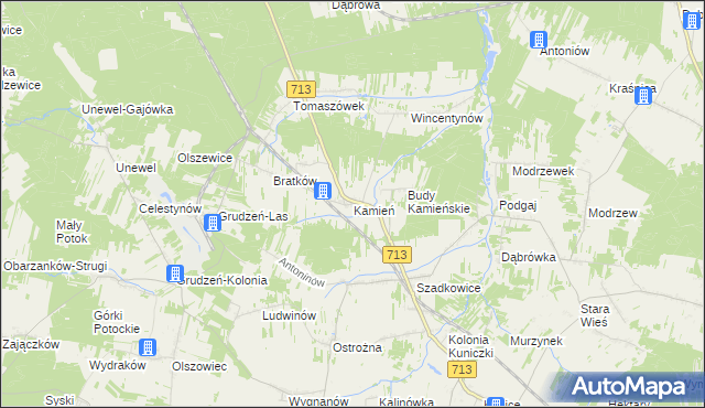 mapa Kamień gmina Sławno, Kamień gmina Sławno na mapie Targeo