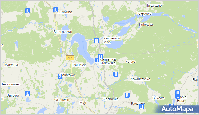 mapa Kamienica Królewska, Kamienica Królewska na mapie Targeo