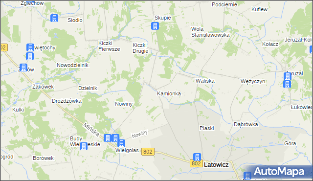 mapa Kamionka gmina Latowicz, Kamionka gmina Latowicz na mapie Targeo