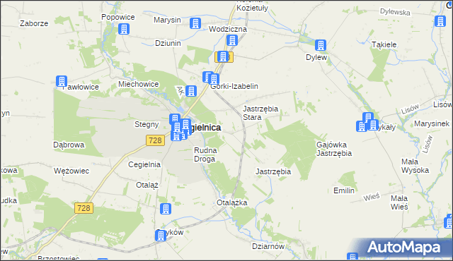 mapa Kaplin gmina Mogielnica, Kaplin gmina Mogielnica na mapie Targeo