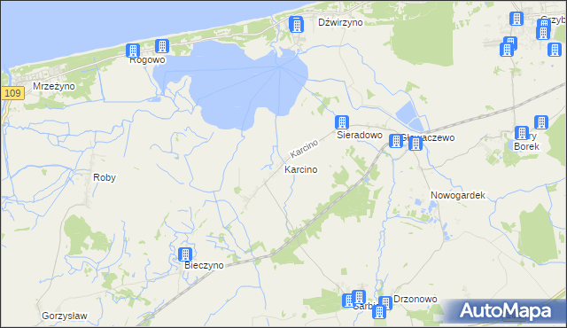 mapa Karcino, Karcino na mapie Targeo