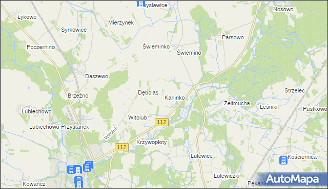 mapa Karlinko, Karlinko na mapie Targeo