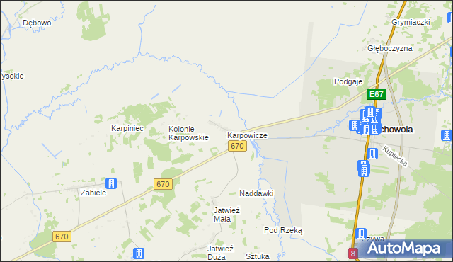 mapa Karpowicze, Karpowicze na mapie Targeo
