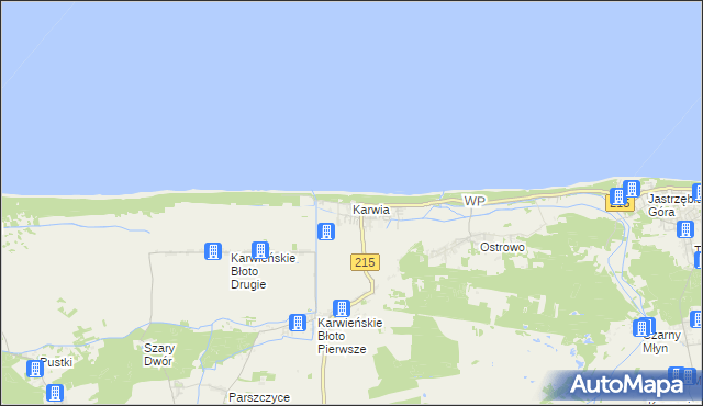 mapa Karwia, Karwia na mapie Targeo
