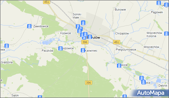 mapa Karwiniec, Karwiniec na mapie Targeo