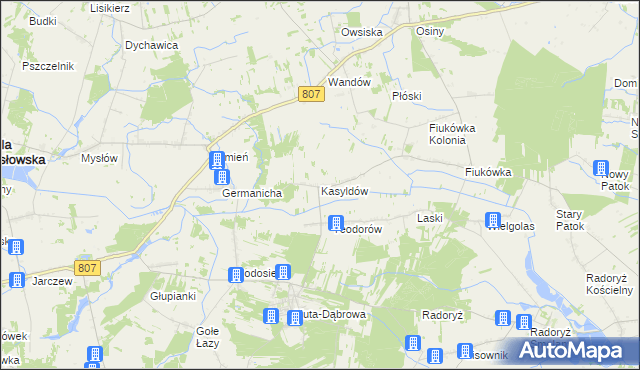 mapa Kasyldów, Kasyldów na mapie Targeo