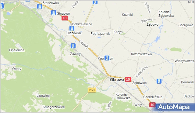 mapa Kawęczyn gmina Obrowo, Kawęczyn gmina Obrowo na mapie Targeo