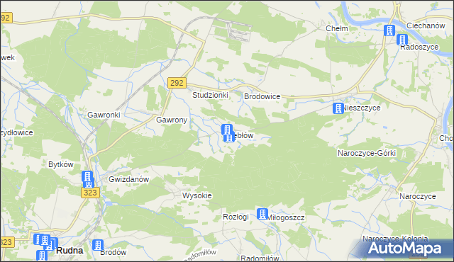 mapa Kębłów gmina Rudna, Kębłów gmina Rudna na mapie Targeo