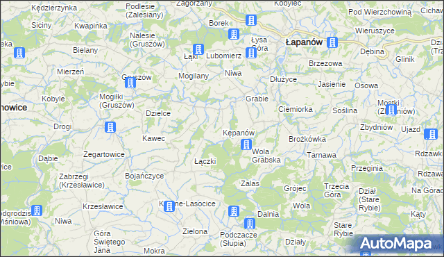 mapa Kępanów, Kępanów na mapie Targeo